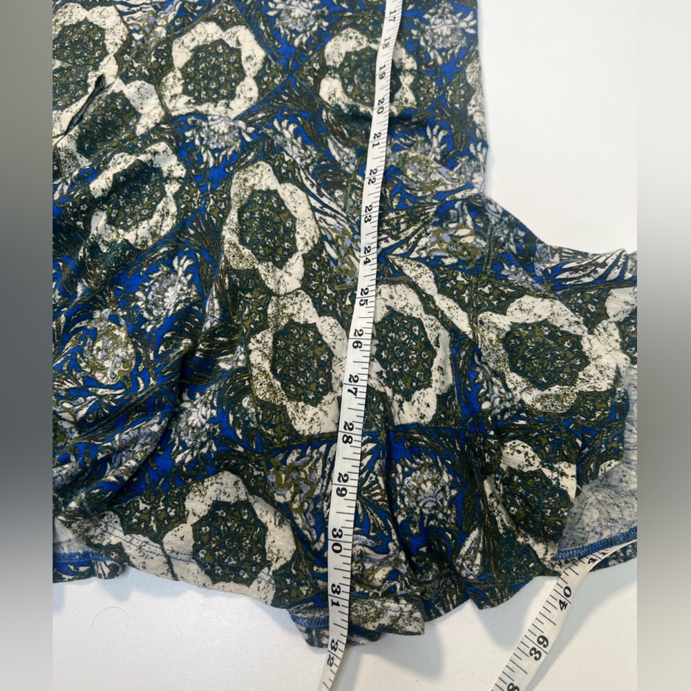 Free People Annabelle Mock Neck Tunic Dress in Cobalt Blue and Green Size Small - Picture 8 of 11